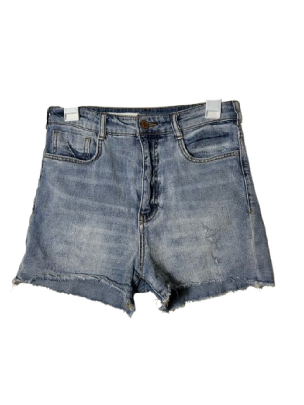 Anthropologie Pilcro light wash denim shorts womens 27 raw hem distressed